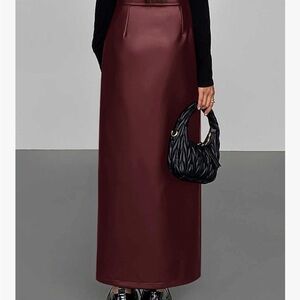 Elegant Burgundy Maxi Skirt